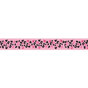 Ribbon / Cheetah on Light Pink - 50 Yards