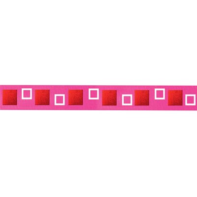 Ribbon / Squares on Hot Pink - 50 Yards