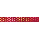 Ribbon /  Squiggly Wiggly on Burgundy - 50 Yards